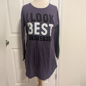 Purple Graphic Long Sleeve Top